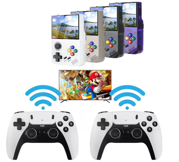 Consola de juegos portatil M19 version mejorada de R36s 128 gb 20000 juegos con Controles para conectar al TV