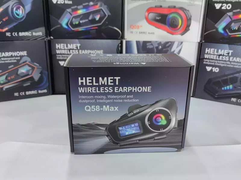 Intercomunicador de Moto Bluetooth Q58 MAX Pantalla LCD, Radio FM, MP3, IPX65