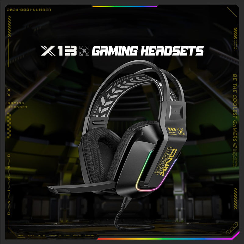 Auriculares Onikuma X13 Gaming 3.5mm Led Para Pc Ps5 Xbox
