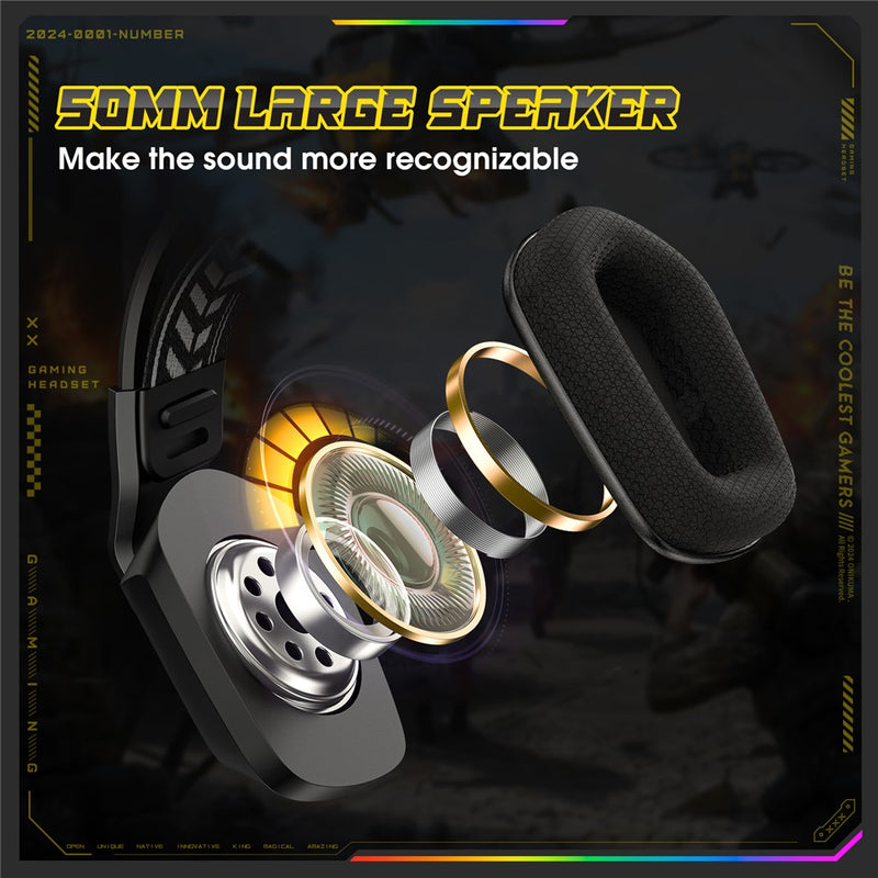 Auriculares Onikuma X13 Gaming 3.5mm Led Para Pc Ps5 Xbox