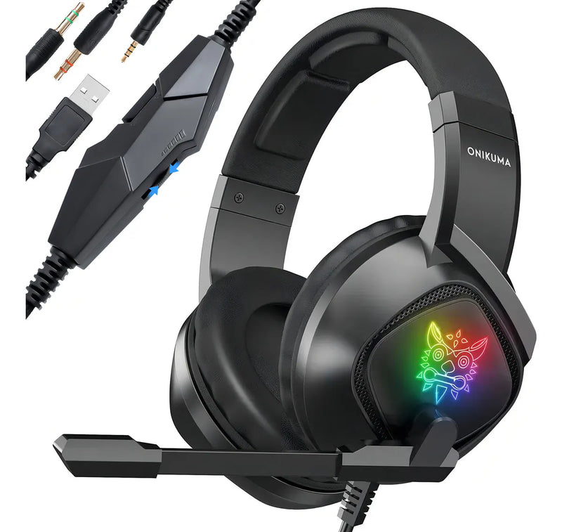 Audífonos Gamer Diadema Inalámbrica Onikuma K19 Luz Rgb Led Para Xbox PS5 Pc